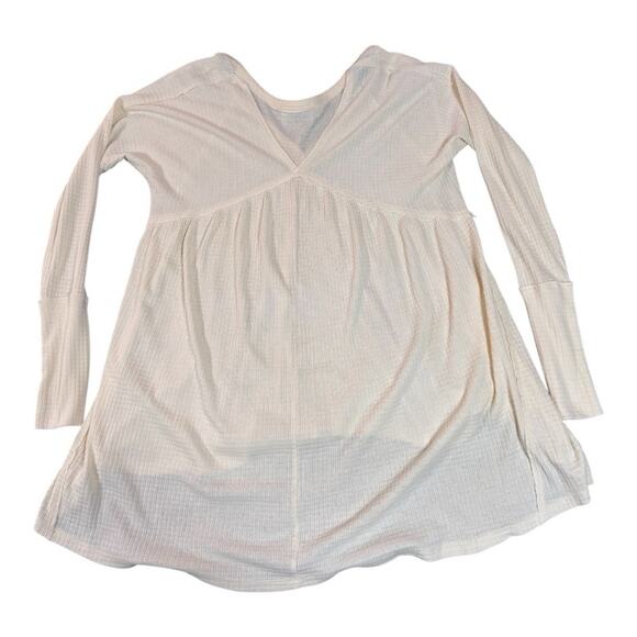 Free People We The Free Women’s Citrine Thermal Top Tee V Neck Small Cream - Picture 5 of 11